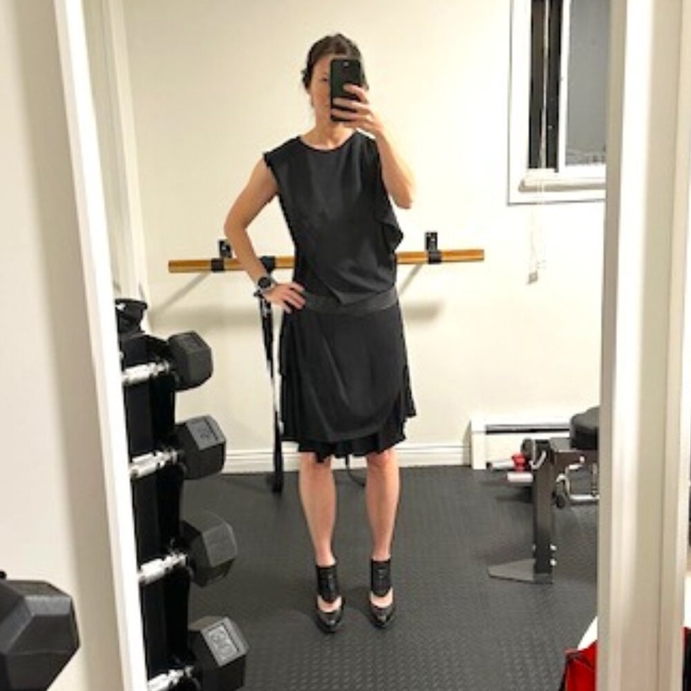 Vanessa Bruno Black Crepe Dress Sz 38